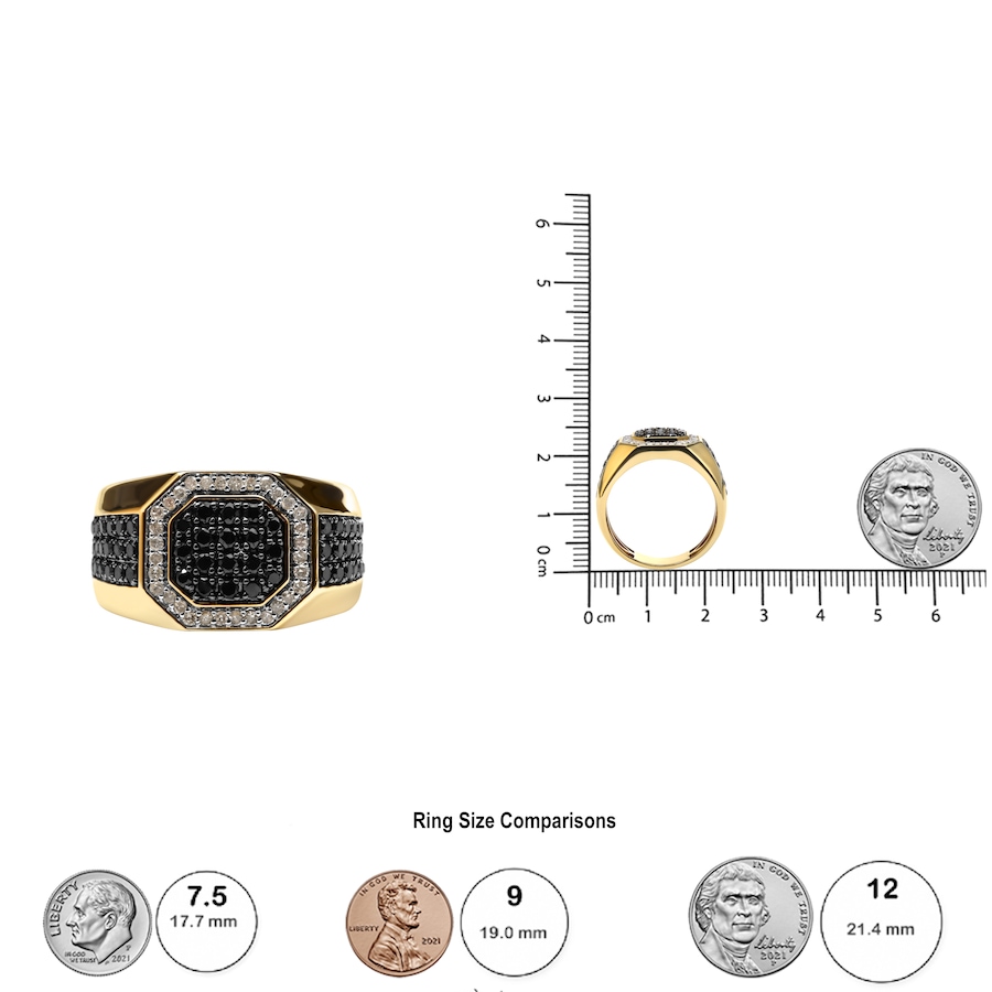 Image 998546_ALTMORE5.jpg, Product 998-546 / Price $4,774.00, Men's 10K Yellow Gold 1 1/4 Ctw White and Black Diamond Octagonal Halo Band Ring from Haus of Brilliance on TSC.ca's Jewellery department