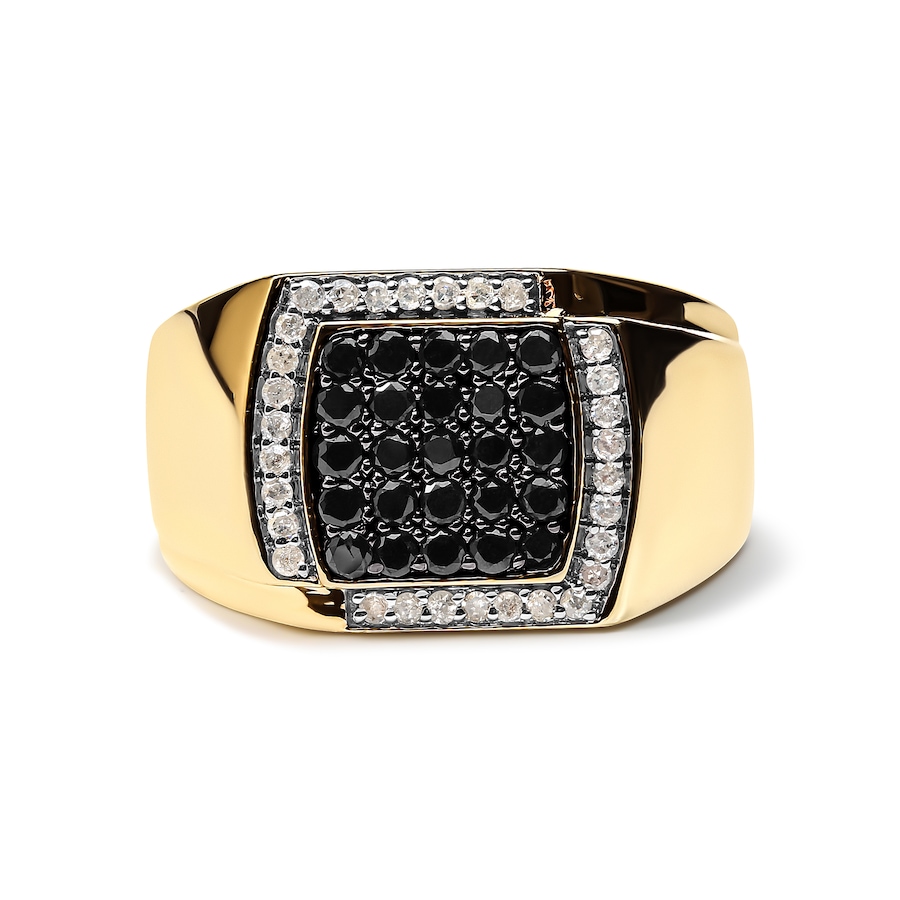 Image 998547.jpg, Product 998-547 / Price $4,370.00, Men's 10K Yellow Gold 1.00 Cttw Cluster Black and White Diamond Statement Ring from Haus of Brilliance on TSC.ca's Jewellery department