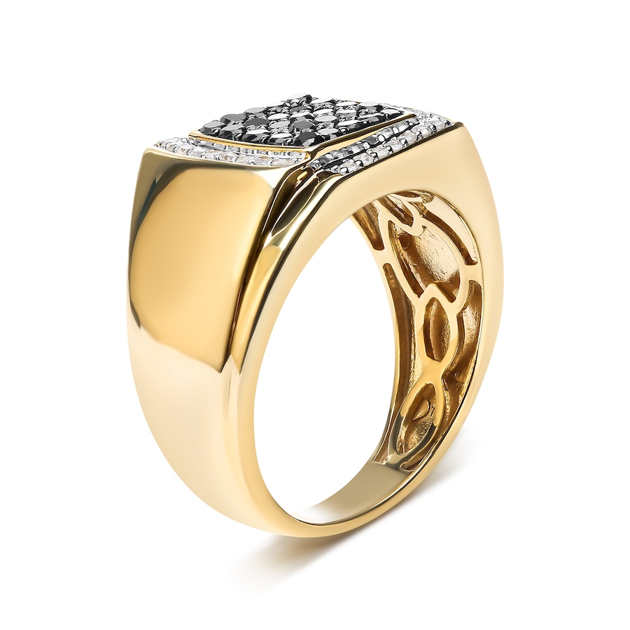 Image 998547_ALTMORE2.jpg, Product 998-547 / Price $4,370.00, Men's 10K Yellow Gold 1.00 Cttw Cluster Black and White Diamond Statement Ring from Haus of Brilliance on TSC.ca's Jewellery department