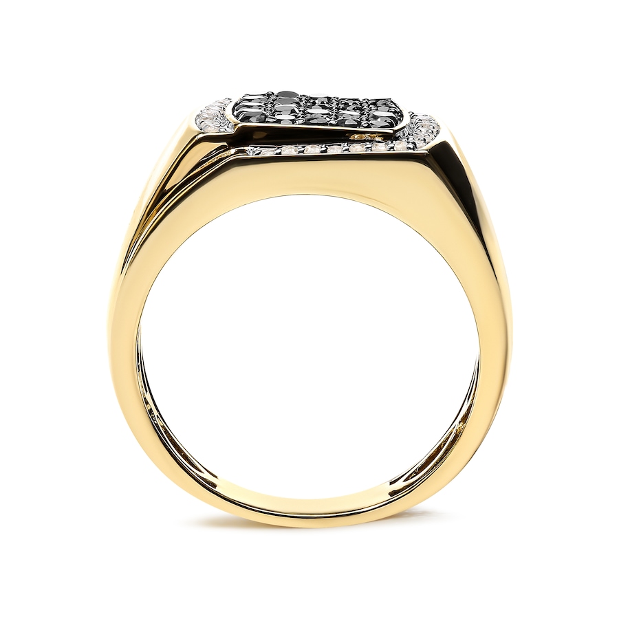 Image 998547_ALTMORE3.jpg, Product 998-547 / Price $4,370.00, Men's 10K Yellow Gold 1.00 Cttw Cluster Black and White Diamond Statement Ring from Haus of Brilliance on TSC.ca's Jewellery department