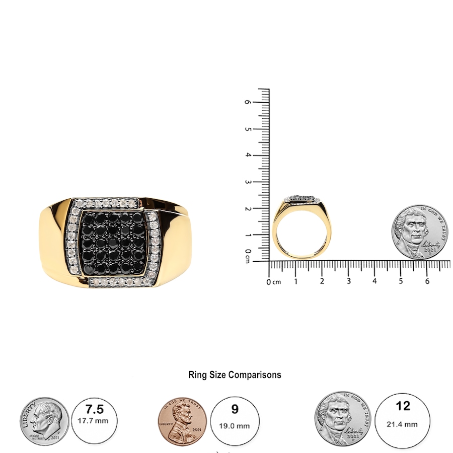 Image 998547_ALTMORE5.jpg, Product 998-547 / Price $4,370.00, Men's 10K Yellow Gold 1.00 Cttw Cluster Black and White Diamond Statement Ring from Haus of Brilliance on TSC.ca's Jewellery department