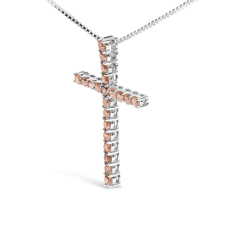 Image 998562_ALTMORE6.jpg, Product 998-562 / Price $1,018.00, Silver 1.0 Cttw Champagne Diamond Gold Cross Pendant Necklace for Women from Haus of Brilliance on TSC.ca's Jewellery department