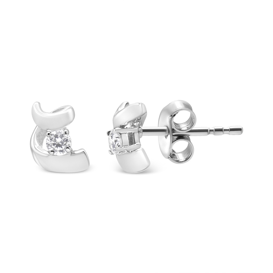 Image 998563_ALTMORE2.jpg, Product 998-563 / Price $779.00 - $854.00, 10K Gold 1/10 Cttw Diamond Espira Swirls Solitaire Push Back Stud Earrings from Haus of Brilliance on TSC.ca's Jewellery department