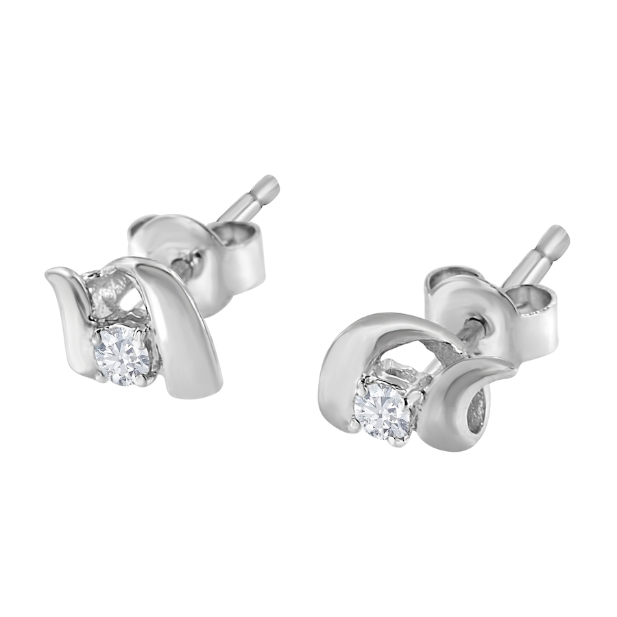 Image 998563_ALTMORE3.jpg, Product 998-563 / Price $779.00 - $854.00, 10K Gold 1/10 Cttw Diamond Espira Swirls Solitaire Push Back Stud Earrings from Haus of Brilliance on TSC.ca's Jewellery department