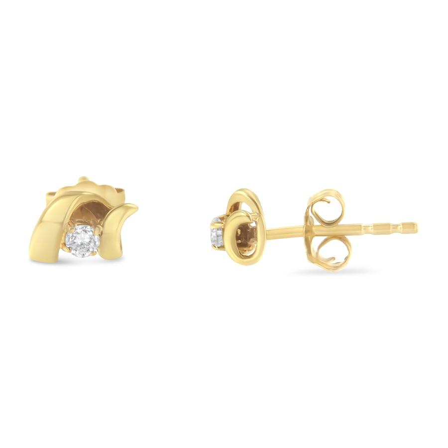 Image 998563_ALTMORE5.jpg, Product 998-563 / Price $779.00 - $854.00, 10K Gold 1/10 Cttw Diamond Espira Swirls Solitaire Push Back Stud Earrings from Haus of Brilliance on TSC.ca's Jewellery department