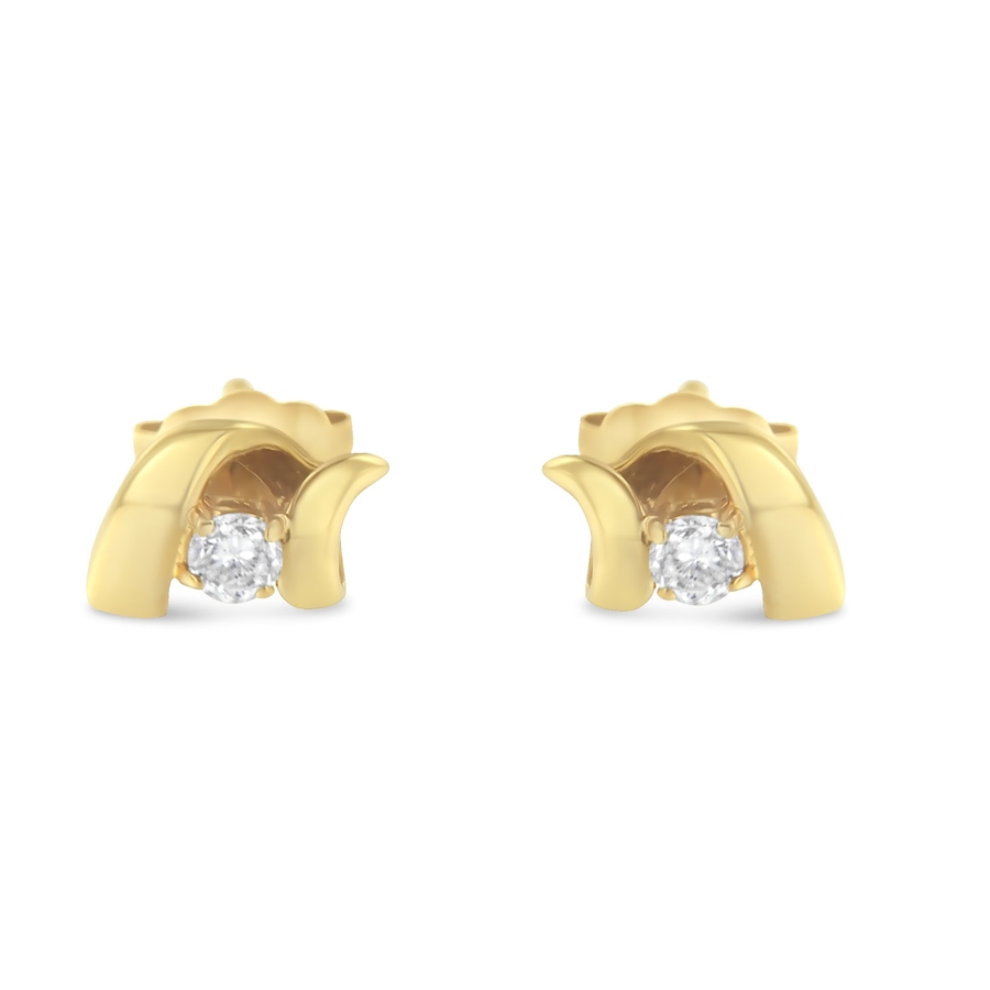 Image 998563_ALTMORE6.jpg, Product 998-563 / Price $779.00 - $854.00, 10K Gold 1/10 Cttw Diamond Espira Swirls Solitaire Push Back Stud Earrings from Haus of Brilliance on TSC.ca's Jewellery department