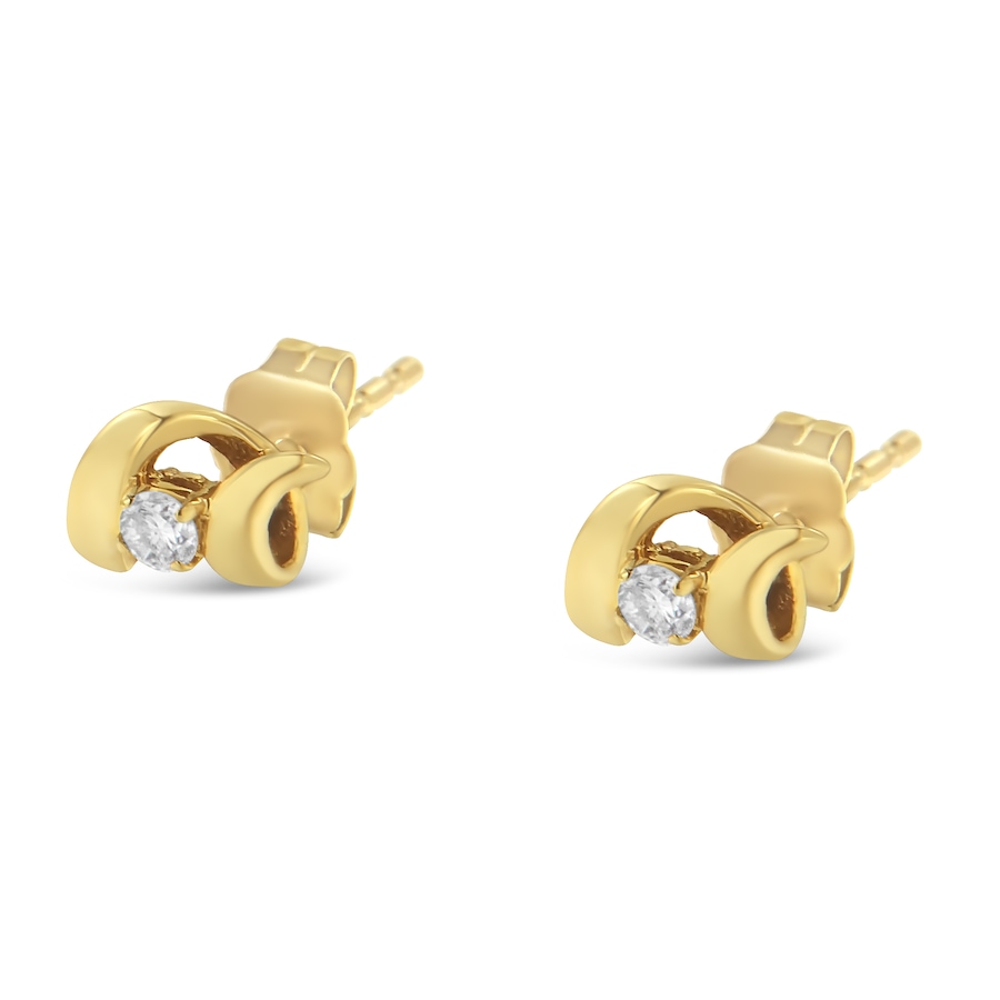 Image 998563_ALTMORE7.jpg, Product 998-563 / Price $779.00 - $854.00, 10K Gold 1/10 Cttw Diamond Espira Swirls Solitaire Push Back Stud Earrings from Haus of Brilliance on TSC.ca's Jewellery department