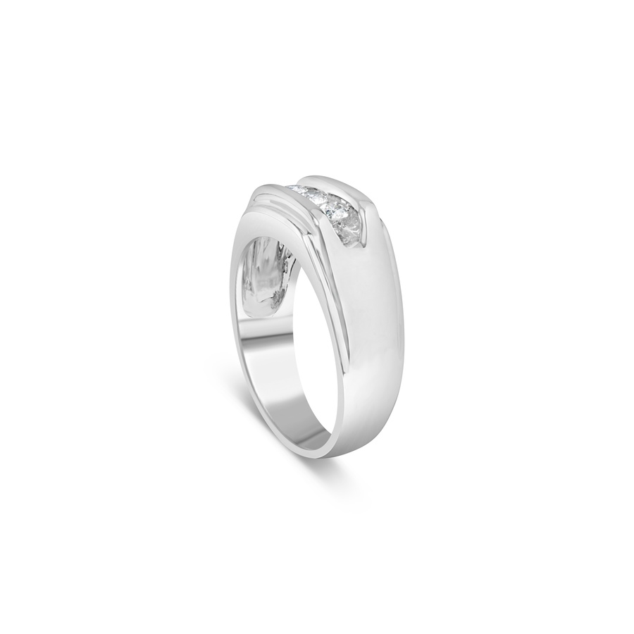 Image 998567_ALTMORE2.jpg, Product 998-567 / Price $1,264.00, Men's Silver 1/3 Cttw Diamond Channel Set 3 Stone Ring Band from Haus of Brilliance on TSC.ca's Jewellery department