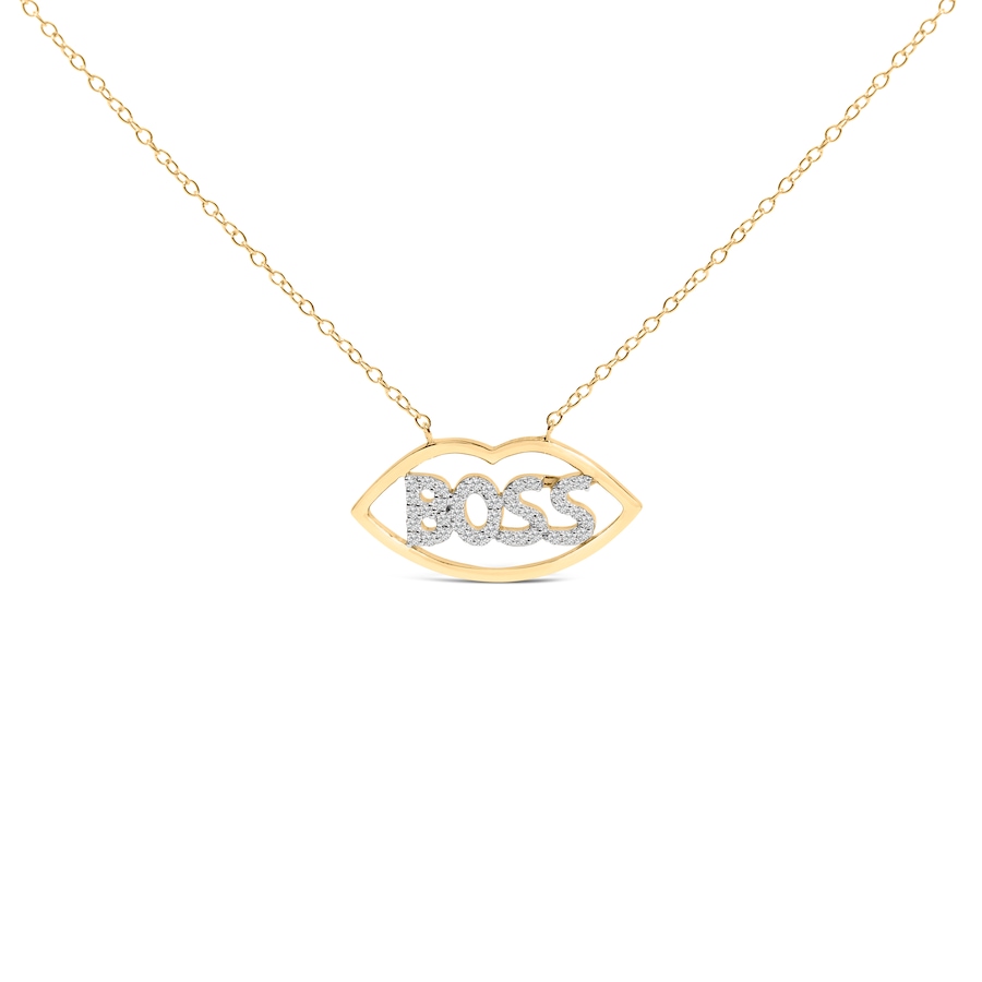 Image 998570.jpg, Product 998-570 / Price $1,077.00, 14K Yellow Gold Plated Silver 1/4 Cttw Diamond "Boss" Pendant Necklace from Haus of Brilliance on TSC.ca's Jewellery department