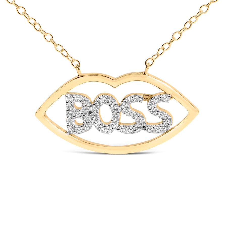 Image 998570_ALTMORE1.jpg, Product 998-570 / Price $1,077.00, 14K Yellow Gold Plated Silver 1/4 Cttw Diamond "Boss" Pendant Necklace from Haus of Brilliance on TSC.ca's Jewellery department
