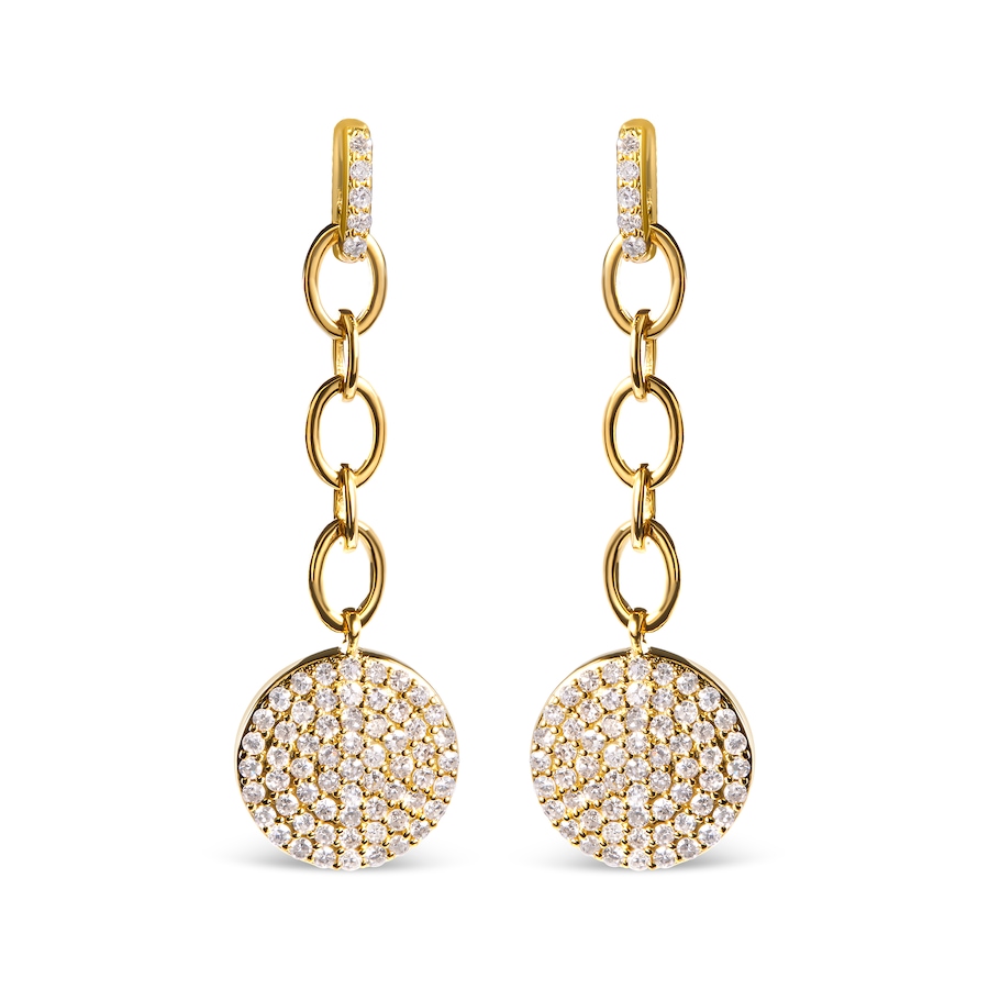 Image 998578.jpg, Product 998-578 / Price $5,581.00, 14K Yellow Gold 1.0 Ct Diamond Chain Cluster Dangle Chain Earrings from Haus of Brilliance on TSC.ca's Jewellery department