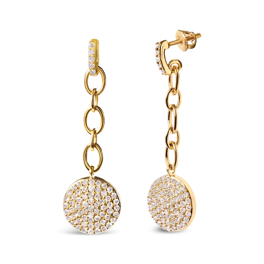 Image 998578_ALTMORE1.jpg, Product 998-578 / Price $5,581.00, 14K Yellow Gold 1.0 Ct Diamond Chain Cluster Dangle Chain Earrings from Haus of Brilliance on TSC.ca's Jewellery department