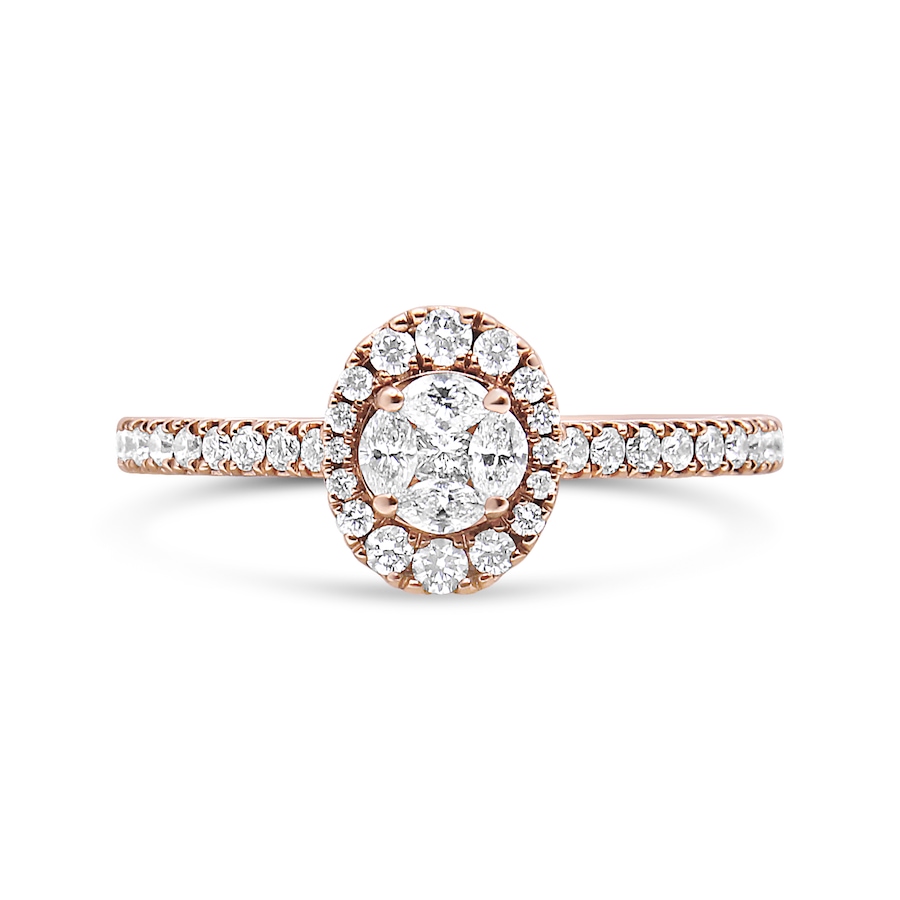 Image 998581.jpg, Product 998-581 / Price $6,090.00, 18K Rose Gold 1/2 Cttw Diamond Oval Shaped Halo Engagement Ring from Haus of Brilliance on TSC.ca's Jewellery department