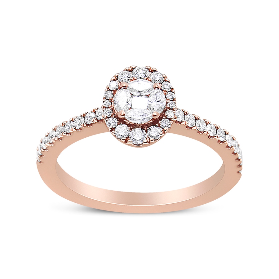 Image 998581_ALTMORE2.jpg, Product 998-581 / Price $6,090.00, 18K Rose Gold 1/2 Cttw Diamond Oval Shaped Halo Engagement Ring from Haus of Brilliance on TSC.ca's Jewellery department