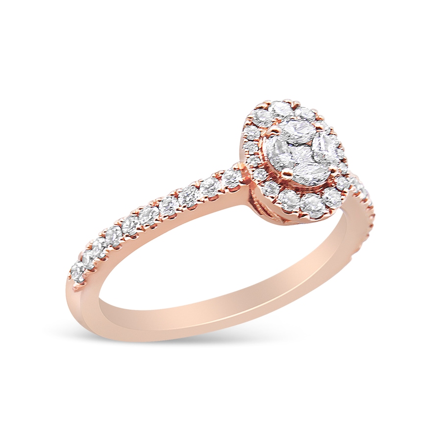 Image 998581_ALTMORE3.jpg, Product 998-581 / Price $6,090.00, 18K Rose Gold 1/2 Cttw Diamond Oval Shaped Halo Engagement Ring from Haus of Brilliance on TSC.ca's Jewellery department