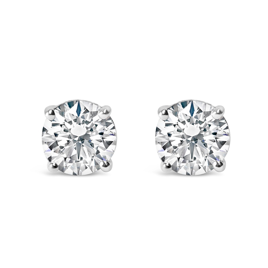 Image 998596.jpg, Product 998-596 / Price $5,622.00, AGS Certified 14K White Gold 1.0 cttw Round Diamond Solitaire Stud Earrings from Haus of Brilliance on TSC.ca's Jewellery department