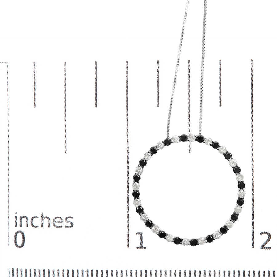 Image 998606_ALTMORE4.jpg, Product 998-606 / Price $830.25, Silver 2.0 Cttw Alternating Black and White Diamond Circle Pendant Necklace from Haus of Brilliance on TSC.ca's Jewellery department