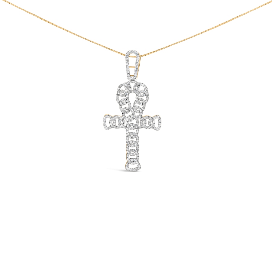 Image 998635.jpg, Product 998-635 / Price $3,730.00, 10K Yellow Gold 1.00 Cttw Ankh Cross Pendant from Haus of Brilliance on TSC.ca's Jewellery department