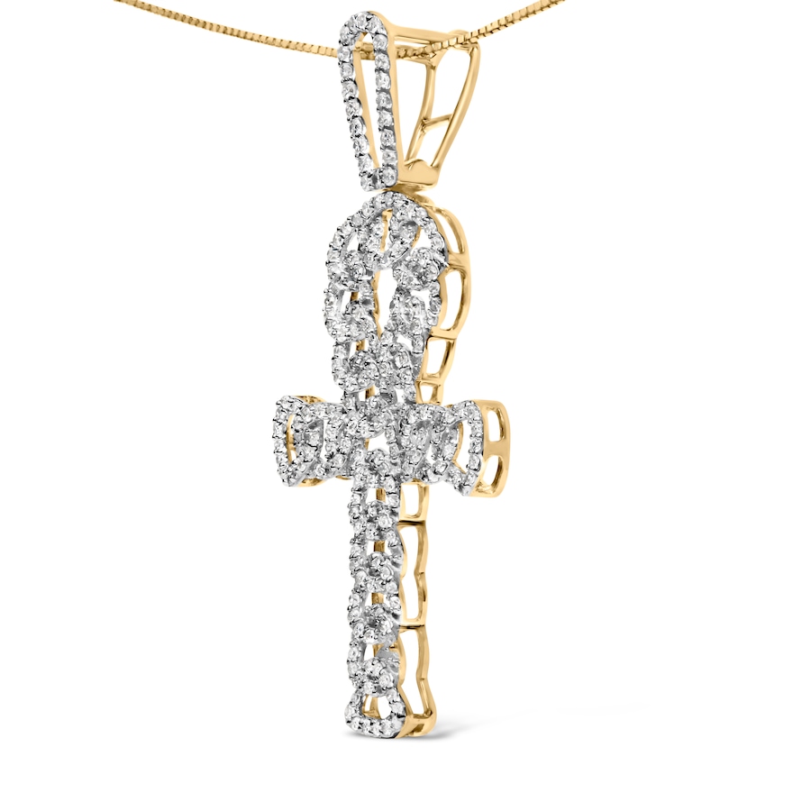 Image 998635_ALTMORE2.jpg, Product 998-635 / Price $3,730.00, 10K Yellow Gold 1.00 Cttw Ankh Cross Pendant from Haus of Brilliance on TSC.ca's Jewellery department