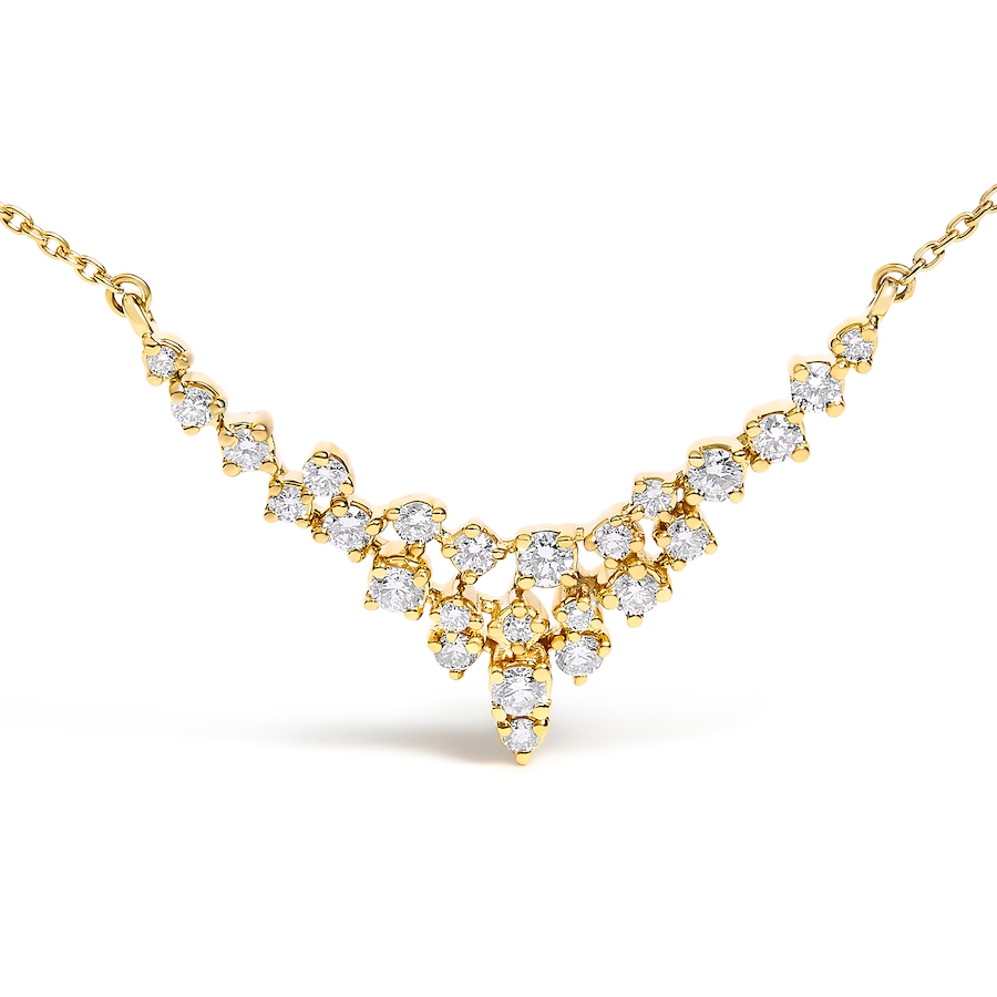 Image 998641_ALTMORE1.jpg, Product 998-641 / Price $6,722.00, 14K Yellow Gold 1/2 Cttw Diamond Scattered "V" Necklace from Haus of Brilliance on TSC.ca's Jewellery department
