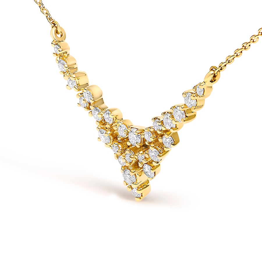 Image 998641_ALTMORE2.jpg, Product 998-641 / Price $6,722.00, 14K Yellow Gold 1/2 Cttw Diamond Scattered "V" Necklace from Haus of Brilliance on TSC.ca's Jewellery department