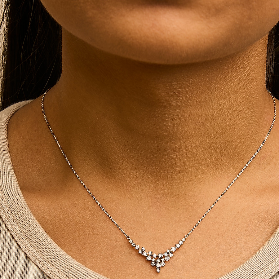 Image 998641_ALTMORE3.jpg, Product 998-641 / Price $6,722.00, 14K Yellow Gold 1/2 Cttw Diamond Scattered "V" Necklace from Haus of Brilliance on TSC.ca's Jewellery department
