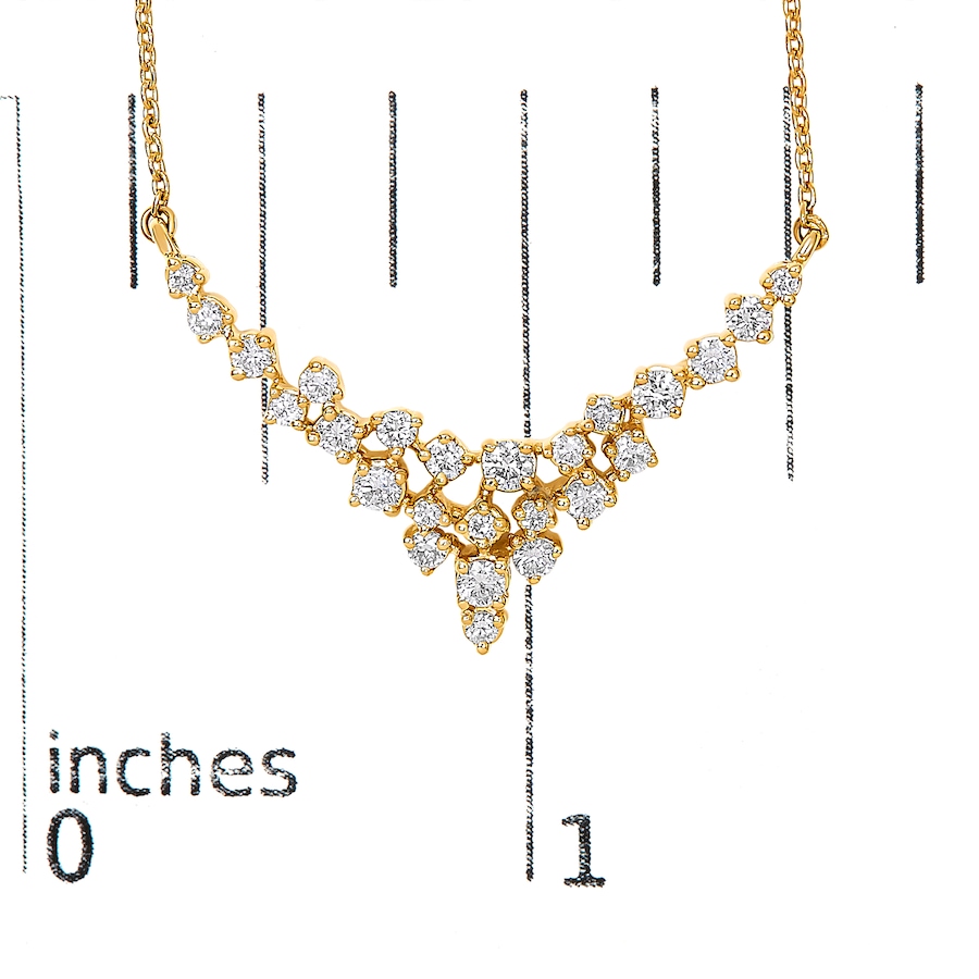 Image 998641_ALTMORE4.jpg, Product 998-641 / Price $6,722.00, 14K Yellow Gold 1/2 Cttw Diamond Scattered "V" Necklace from Haus of Brilliance on TSC.ca's Jewellery department