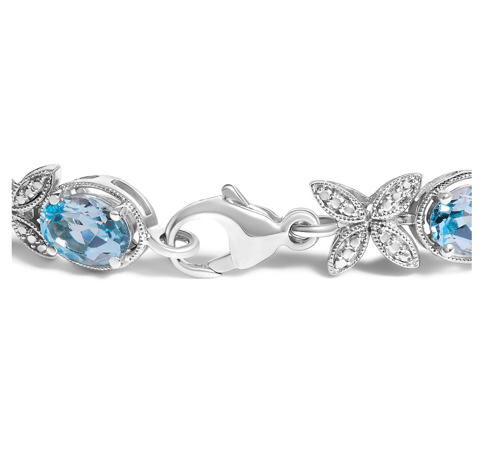 Image 998643_ALTMORE1.jpg, Product 998-643 / Price $3,496.00, Silver Oval Blue Topaz Diamond Butterfly Link Bracelet from Haus of Brilliance on TSC.ca's Jewellery department