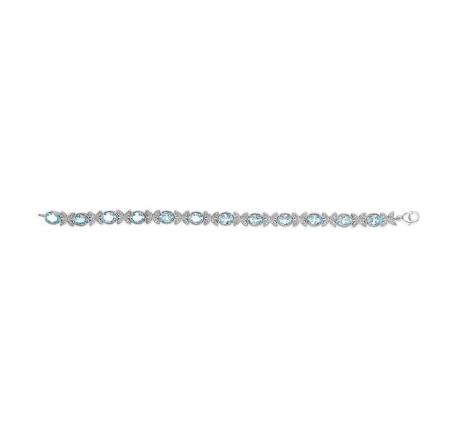 Image 998643_ALTMORE2.jpg, Product 998-643 / Price $3,496.00, Silver Oval Blue Topaz Diamond Butterfly Link Bracelet from Haus of Brilliance on TSC.ca's Jewellery department