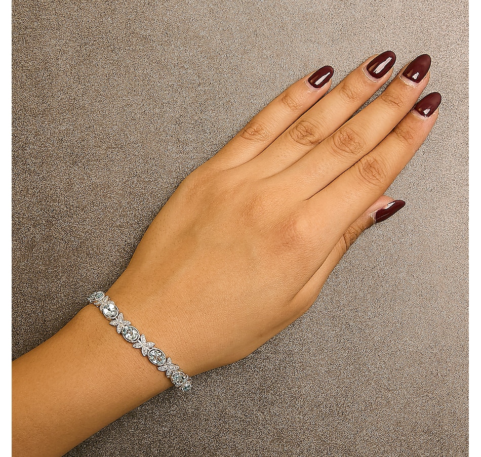 Image 998643_ALTMORE3.jpg, Product 998-643 / Price $3,496.00, Silver Oval Blue Topaz Diamond Butterfly Link Bracelet from Haus of Brilliance on TSC.ca's Jewellery department