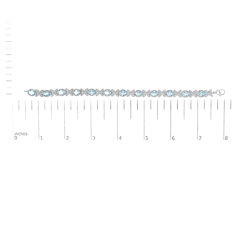 Image 998643_ALTMORE4.jpg, Product 998-643 / Price $3,496.00, Silver Oval Blue Topaz Diamond Butterfly Link Bracelet from Haus of Brilliance on TSC.ca's Jewellery department