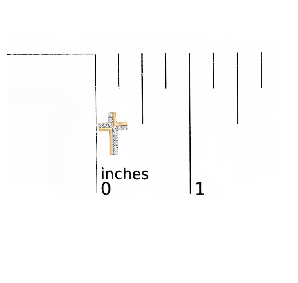 Image 998653_ALTMORE4.jpg, Product 998-653 / Price $398.25, 14K Yellow Gold Plated Silver 1/10 Cttw Diamond Cross Stud Earring from Haus of Brilliance on TSC.ca's Jewellery department