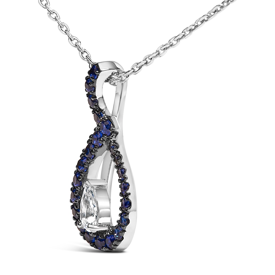 Image 998660_ALTMORE2.jpg, Product 998-660 / Price $308.00, Silver Created Blue and White Sapphire Teardrop Shaped Pendant Necklace from Haus of Brilliance on TSC.ca's Jewellery department