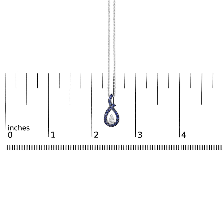 Image 998660_ALTMORE4.jpg, Product 998-660 / Price $308.00, Silver Created Blue and White Sapphire Teardrop Shaped Pendant Necklace from Haus of Brilliance on TSC.ca's Jewellery department