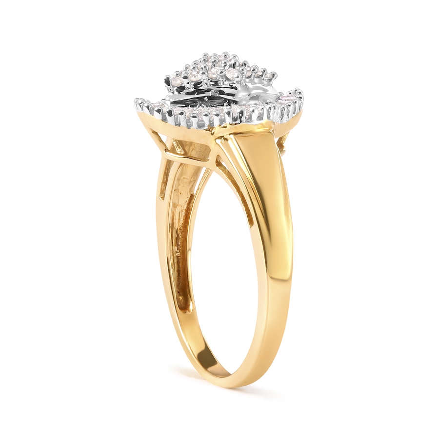 Image 998671_ALTMORE2.jpg, Product 998-671 / Price $3,063.00, 10K Yellow Gold 1/2 Cttw Round And Baguette Diamond Rhombus Head and Halo Ring from Haus of Brilliance on TSC.ca's Jewellery department