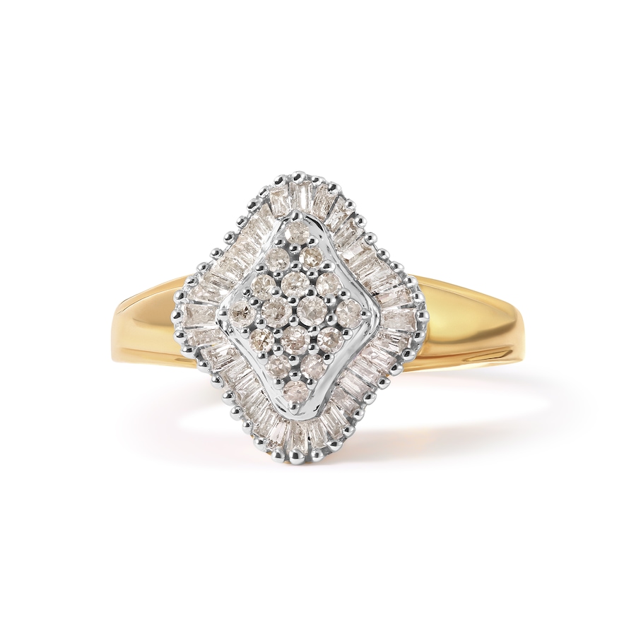 Image 998671_ALTMORE3.jpg, Product 998-671 / Price $3,063.00, 10K Yellow Gold 1/2 Cttw Round And Baguette Diamond Rhombus Head and Halo Ring from Haus of Brilliance on TSC.ca's Jewellery department