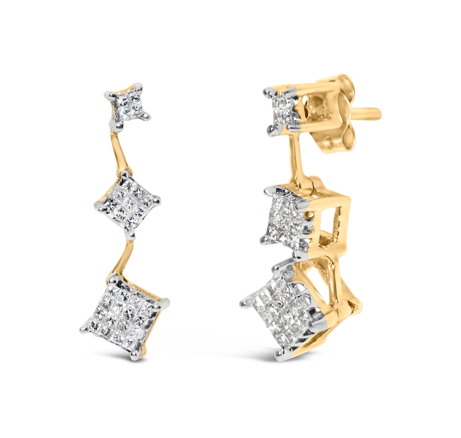 Image 998679_ALTMORE1.jpg, Product 998-679 / Price $5,590.00, 14K Yellow Gold 1 Ct Princess Diamond Earrings from Haus of Brilliance on TSC.ca's Jewellery department
