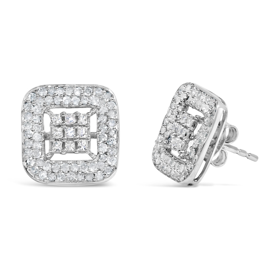 Image 998685_ALTMORE1.jpg, Product 998-685 / Price $3,668.00, 10K White Gold 1.00 Cttw Diamond Composite and Halo Stud Earrings from Haus of Brilliance on TSC.ca's Jewellery department