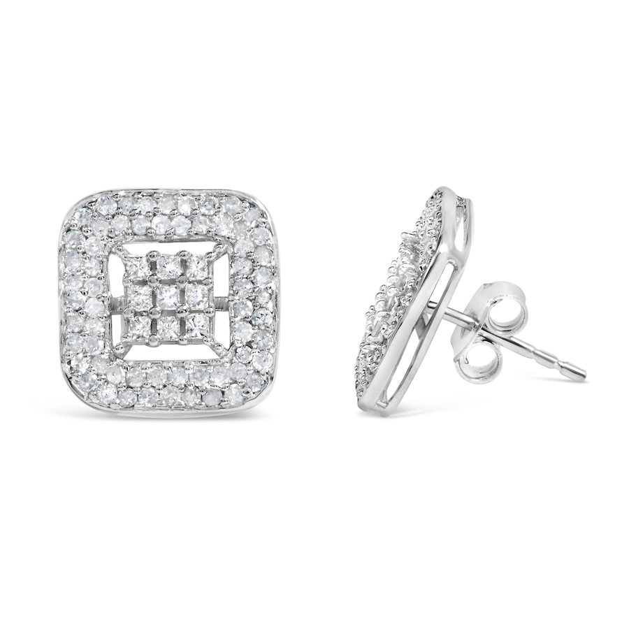 Image 998685_ALTMORE2.jpg, Product 998-685 / Price $3,668.00, 10K White Gold 1.00 Cttw Diamond Composite and Halo Stud Earrings from Haus of Brilliance on TSC.ca's Jewellery department