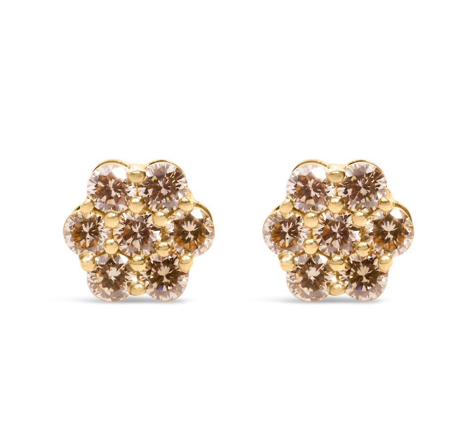 Image 998697.jpg, Product 998-697 / Price $4,300.00, 14K Yellow Gold 1.0 Ct Diamond Floral Stud Earrings from Haus of Brilliance on TSC.ca's Jewellery department