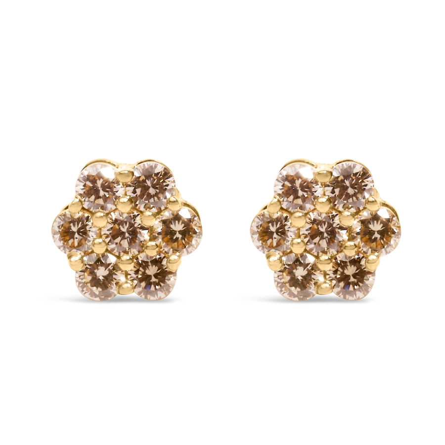 Image 998697.jpg, Product 998-697 / Price $4,300.00, 14K Yellow Gold 1.0 Ct Diamond Floral Stud Earrings from Haus of Brilliance on TSC.ca's Jewellery department