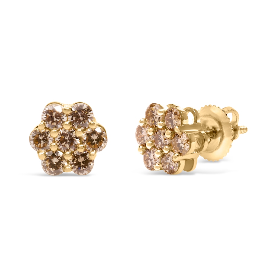 Image 998697_ALTMORE1.jpg, Product 998-697 / Price $4,300.00, 14K Yellow Gold 1.0 Ct Diamond Floral Stud Earrings from Haus of Brilliance on TSC.ca's Jewellery department