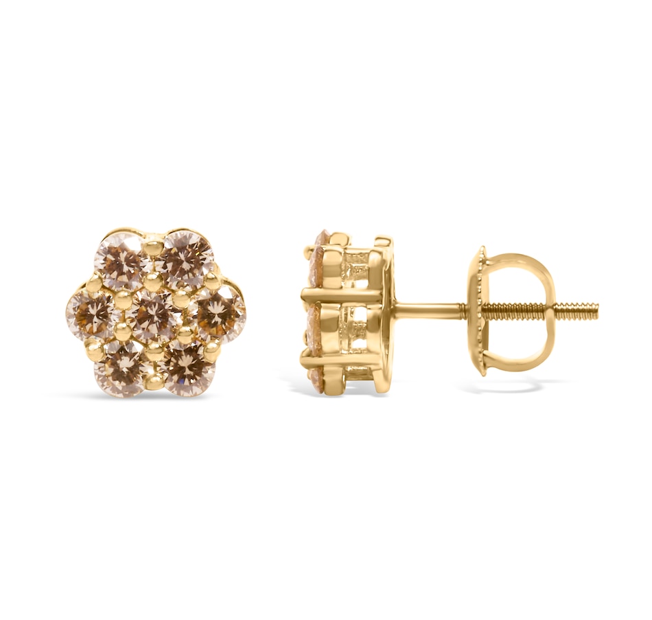Image 998697_ALTMORE2.jpg, Product 998-697 / Price $4,300.00, 14K Yellow Gold 1.0 Ct Diamond Floral Stud Earrings from Haus of Brilliance on TSC.ca's Jewellery department