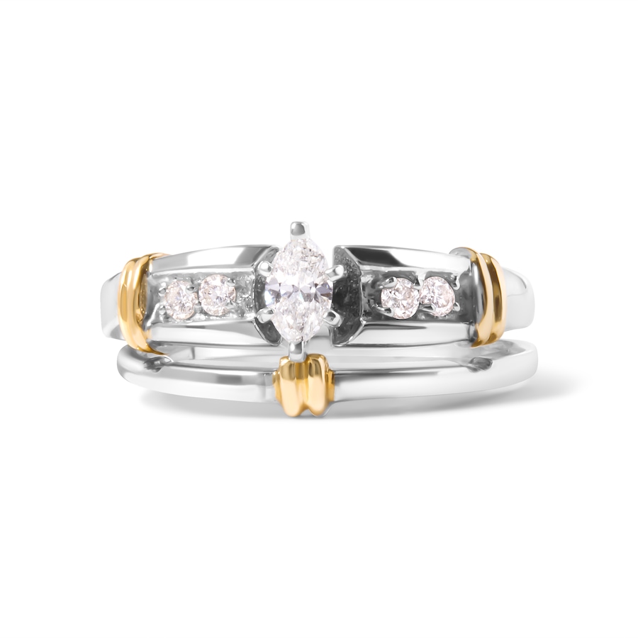 Image 998700_ALTMORE3.jpg, Product 998-700 / Price $5,827.00, 14K Yellow and White Gold 1/3 Cttw Marquise Diamond Cocktail Engagement Ring Set from Haus of Brilliance on TSC.ca's Jewellery department