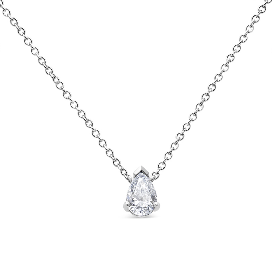 Image 998707_ALTMORE1.jpg, Product 998-707 / Price $4,973.00, AGS Certified 14K White Gold 1/2 Cttw Diamond Pear Pendant Necklace from Haus of Brilliance on TSC.ca's Jewellery department