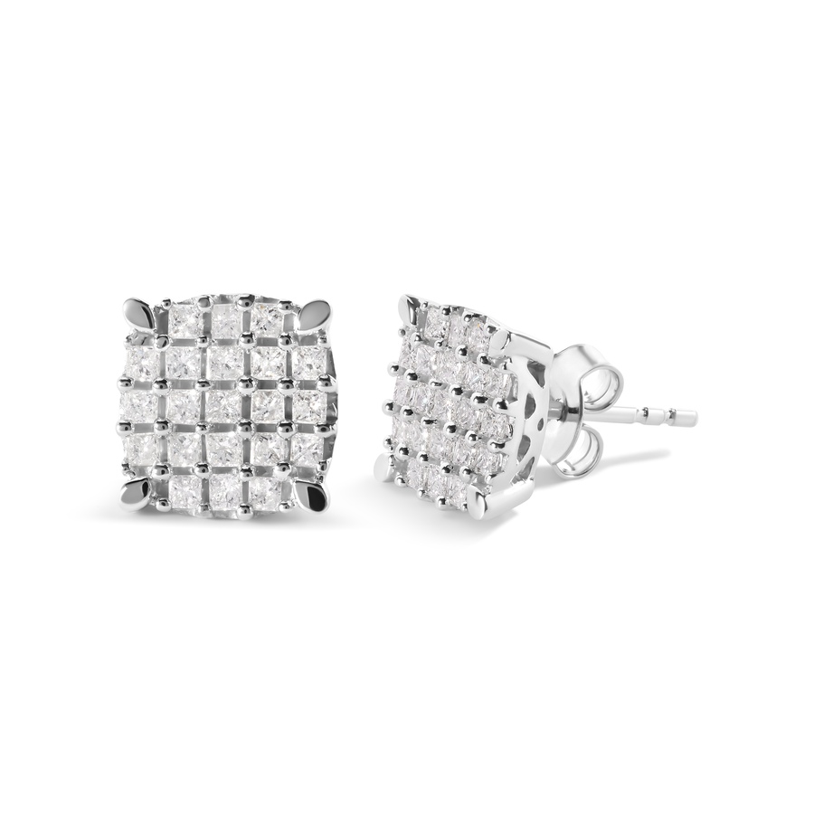 Image 998710_ALTMORE1.jpg, Product 998-710 / Price $3,396.00, 10K White Gold 3/4 Ct Princess Diamond Composite Cushion Shape Stud Earrings from Haus of Brilliance on TSC.ca's Jewellery department