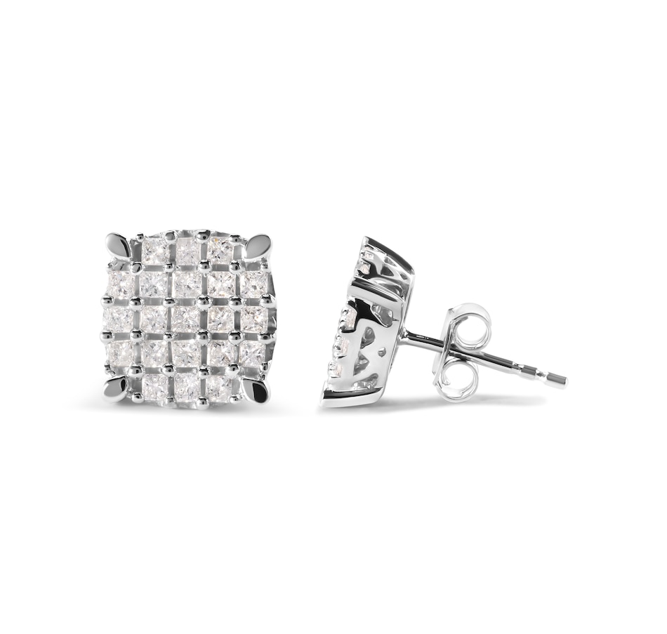 Image 998710_ALTMORE2.jpg, Product 998-710 / Price $3,396.00, 10K White Gold 3/4 Ct Princess Diamond Composite Cushion Shape Stud Earrings from Haus of Brilliance on TSC.ca's Jewellery department