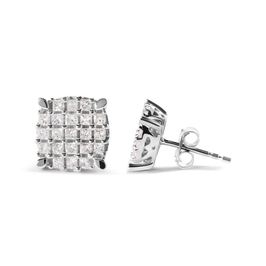 Image 998710_ALTMORE2.jpg, Product 998-710 / Price $3,396.00, 10K White Gold 3/4 Ct Princess Diamond Composite Cushion Shape Stud Earrings from Haus of Brilliance on TSC.ca's Jewellery department