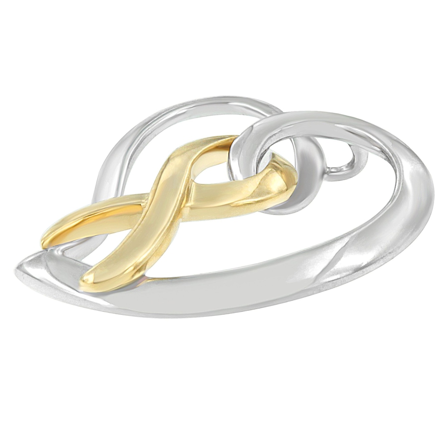 Image 998722_ALTMORE2.jpg, Product 998-722 / Price $1,156.00, 14K Gold and Silver Heart Bow Pendant Necklace from Haus of Brilliance on TSC.ca's Jewellery department