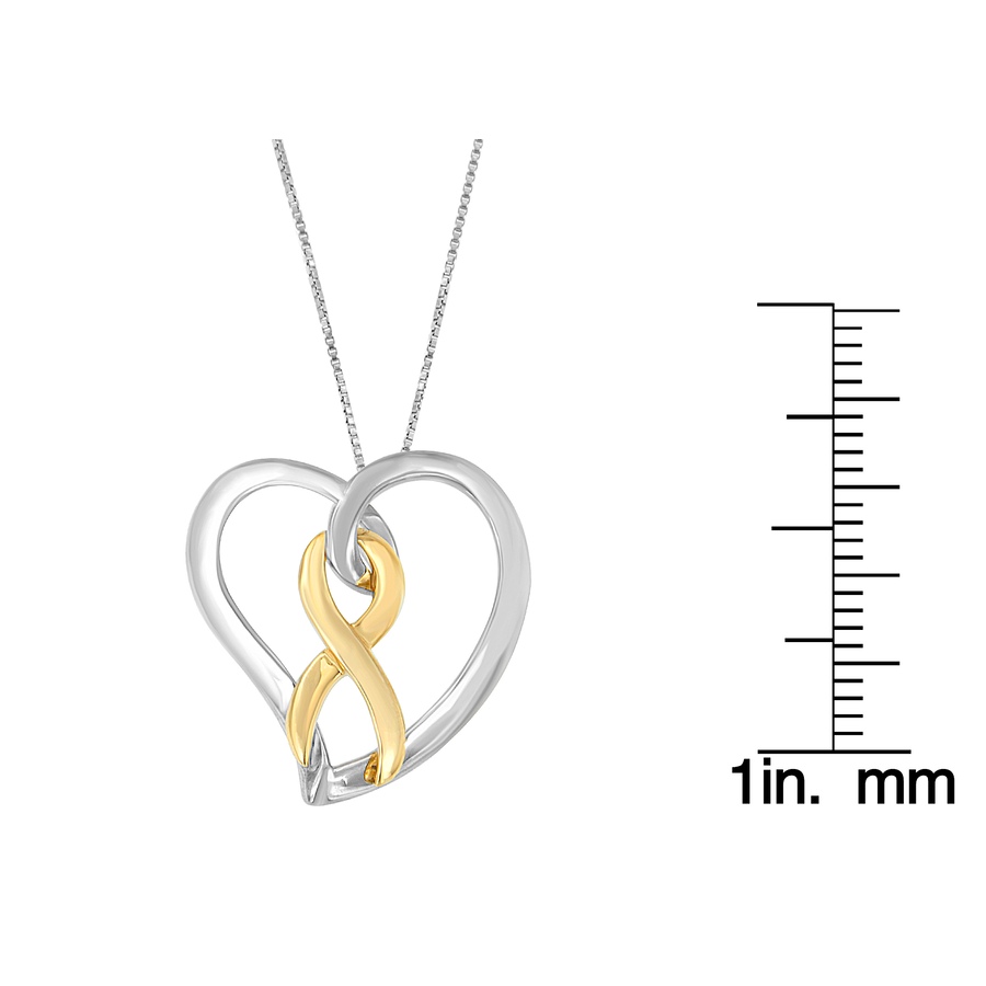 Image 998722_ALTMORE3.jpg, Product 998-722 / Price $1,156.00, 14K Gold and Silver Heart Bow Pendant Necklace from Haus of Brilliance on TSC.ca's Jewellery department
